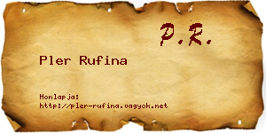 Pler Rufina névjegykártya